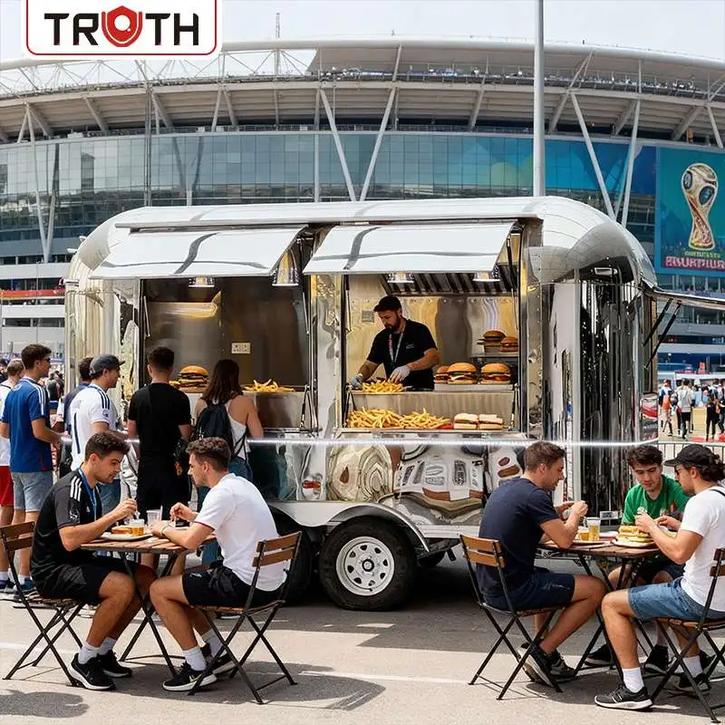 Rimorchio per alimenti per hot dog completamente attrezzato per catering