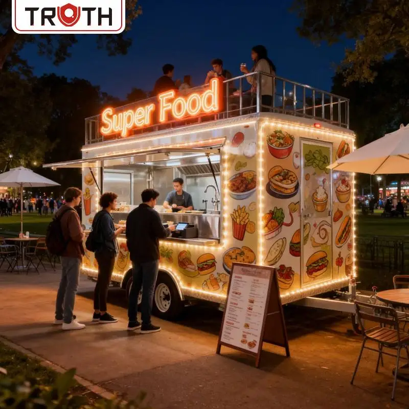 Furgone fast food per hot dog con cucina completa