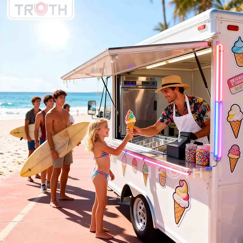 Cucina per rimorchio per alimenti all'aperto per gelato