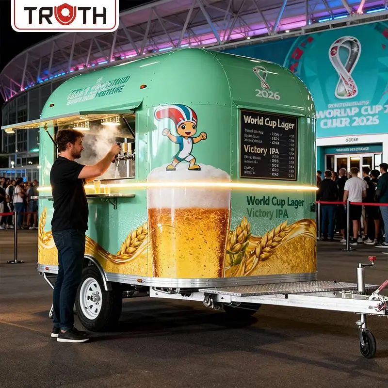 Carrello mobile per bar della birra, rimorchio per cibo e caffè