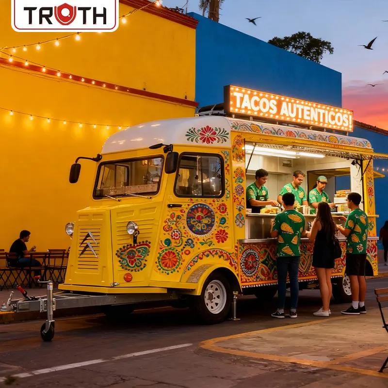 Rimorchio alimentare mobile elettrico guidabile per tacos